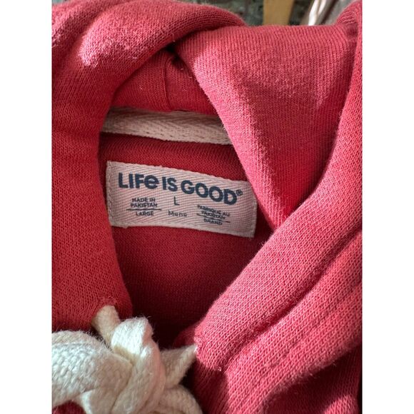 Life is Good NWT Sz L Faded Red Happy Hour Fleece Hoodie - Picture 5 of 11
